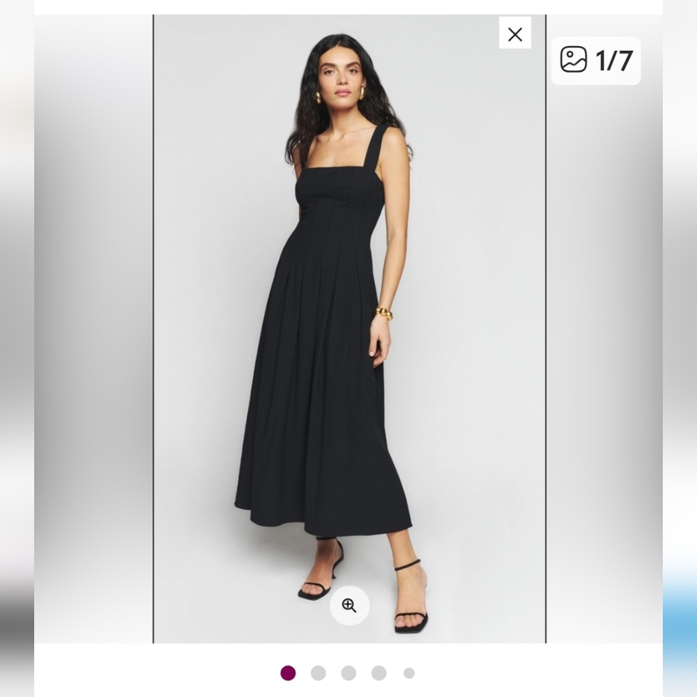 Reformation Mika Dress (Black) size 8 mint